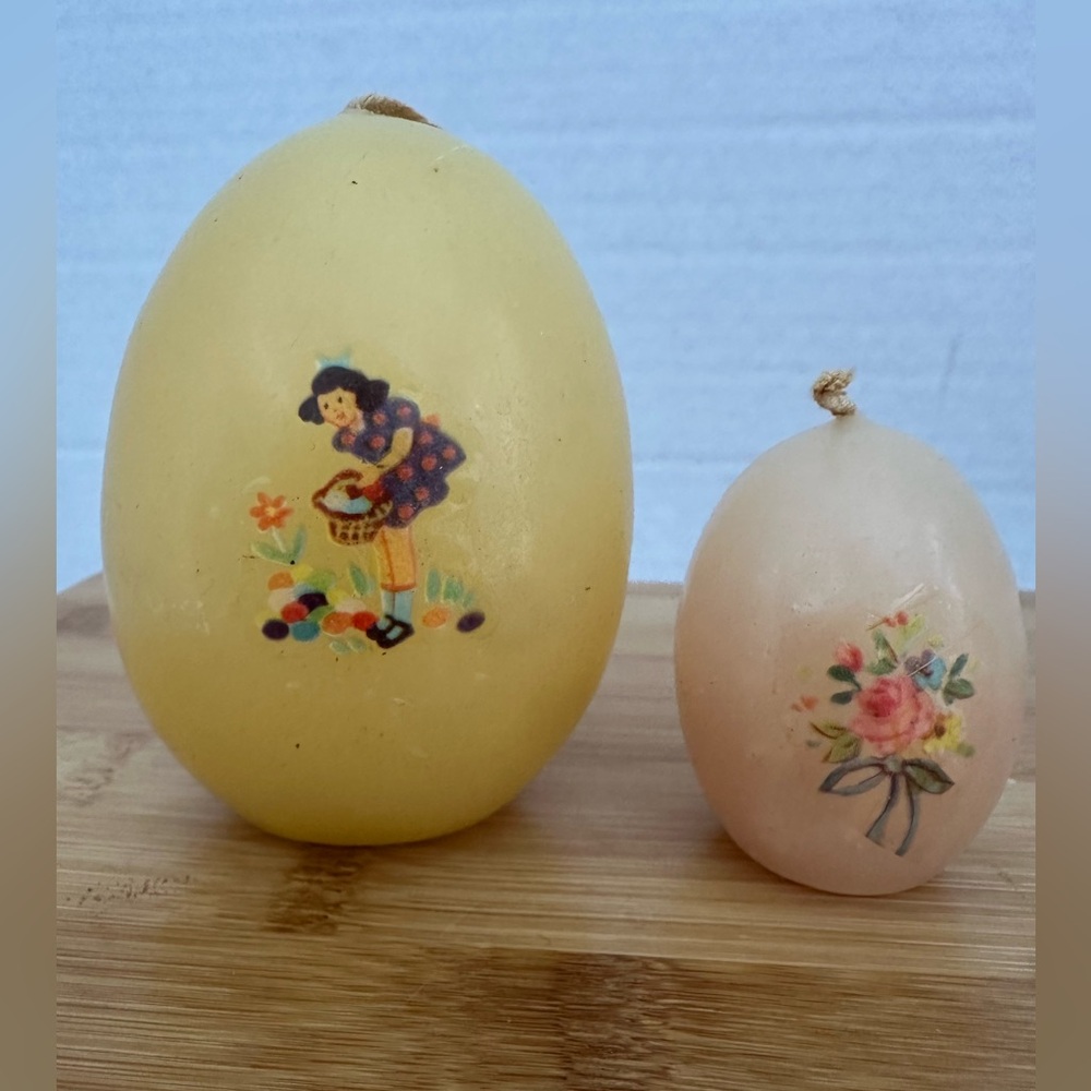 Vintage Easter Egg Candles! Mid-Century Spring Decor. Spring, Flowers!